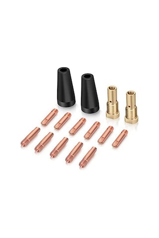 Xurunkeji 15 Adet Mıg Kaynak Seti Akı Çekirdekli Gazsız Nozul 0,9 Mm Pirinç Kaynak Uçları Yedek Mıg Kaynak Makinesi Aksesuarları