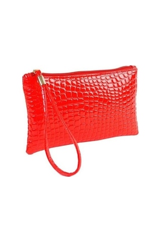 Linjinxu Moda Uzun Timsah Desenli Bayan Clutch Cüzdan Kırmızı Diğer Diğer