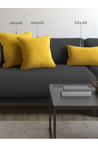 Br Demor Home Soft Series Acem Lale Sarısı Kırlent, Yastık Kılıfı Acem Lale Sarısı