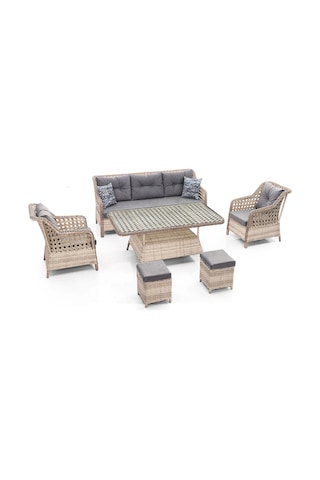 Kuğu Garden Kapadokya Maxi Balkon, Bahçe, Cafe Rattan Koltuk Takımı 3 1 1 Masa Renk: Aln Rattan, Antrasit Kumaş Aln 1