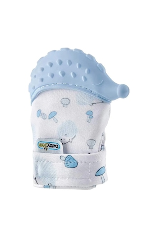 Babyjem Bebek Diş Kaşıyıcı Eldiveni Kirpi Mavi