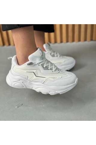 Papuçcity Slzr 02754 Unisex Yüksek Taban Günlük Spor Ayakkabı Beyaz