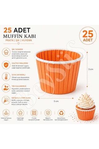 Muffin Kalıbı 25li Turuncu