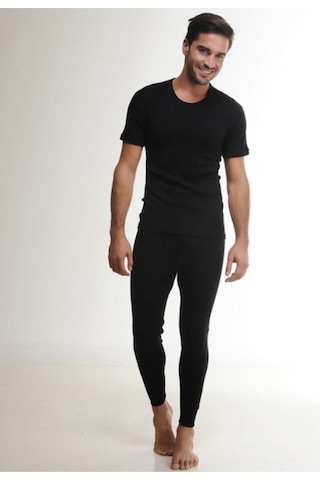 Erkek Siyah Yün Alt Içlik % 75 Yün 25 Akrılık 001