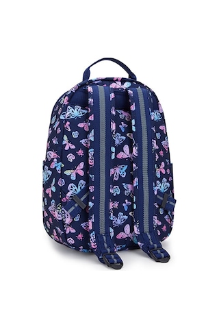 Kıplıng Seoul S Küçük Boy Sırt Çantası Mavi Butterfly Fun