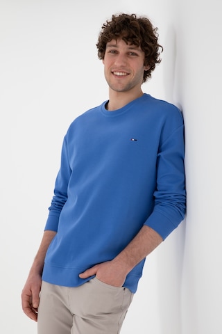 U.S. Polo Assn. Erkek Comfort Fit Bisiklet Yaka İndigo İnce Sweatshirt 50309858-VR028