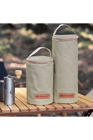 Suofeng Küçük Boy Kamp Gaz Tankı Çantası - Taşınabilir 600d Oksford Kumaş, Çarpma Koruma, Çift Zip, Kol Saati Haki