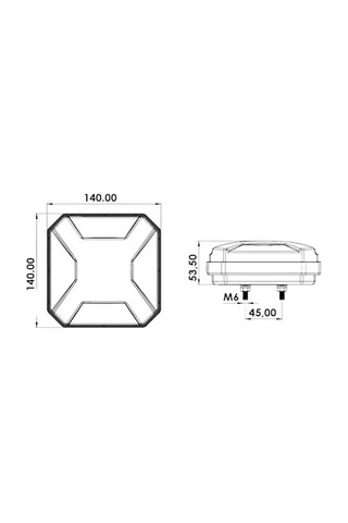 Hamburger Neon Kare Stop Lambası 4 Fonksyonlu 12-24 Volt