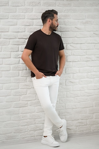 Paul Martin Slimfit Fit Bisiklet Yaka Rayon Kumaş Full Likralı T-shirt Kahverengi