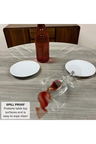 Youmex Transparent Pvc Round Table Cover - 72r Size Suitable For 57-68 Inch Tables Diğer