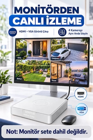 İcsee16 Kameralı 8 Adet 6mp Dual Lens Kamera Ve Nvr Güvenlik Kamera Seti