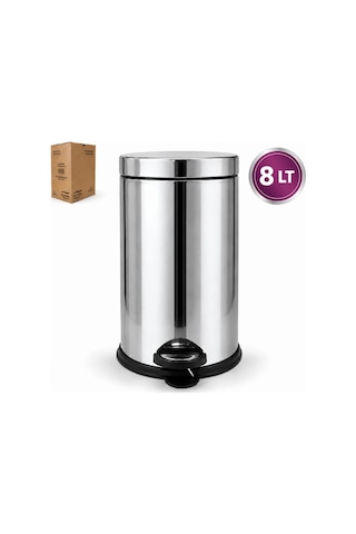 8 L Metal Pedallı Çöp Kovası Renkli