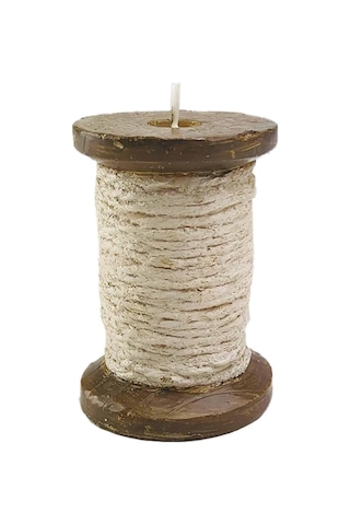 Alesta Home Krem Rengi Makara İplik Mum 5x7cm