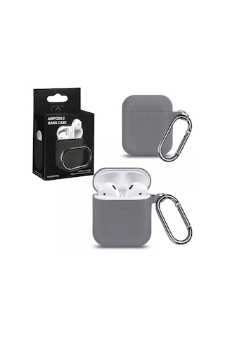 Proaks Airpods Uyumlu 1/2 İçin Klipsi Olan Silikon Kılıf 244198231 Gri