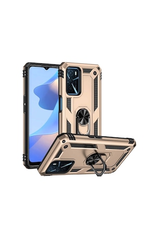 Oppo A16 Kılıf Zore Vega Yüzük Standlı Zırh Kılıf
