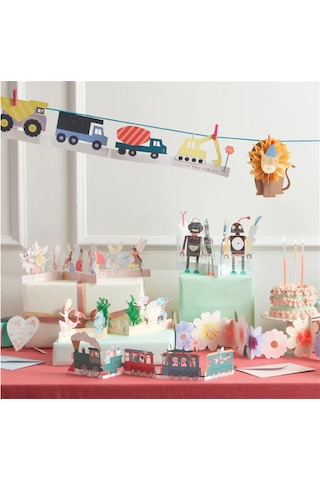 Meri Meri - Birthday Train Concertina Card - Doğum Günü Treni Tebrik Kartı