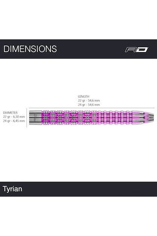 Red Dragon Tyrian % 90 Tungsten Çelik Uçlu Dart Oku
