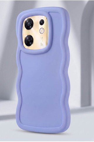 İnfinix Zero30-5g Uyumlu Dalgalı Tasarım Kamera Korumalı Mat Silikon Telefon Kılıfı-54257 Mor