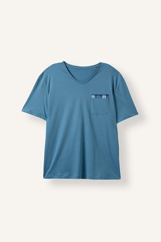 Defacto New Regular Fıt Kısa Kollu Üst Ekose Alt 2li Pijama Takımı H7441ax26aube485 Mavi-be485