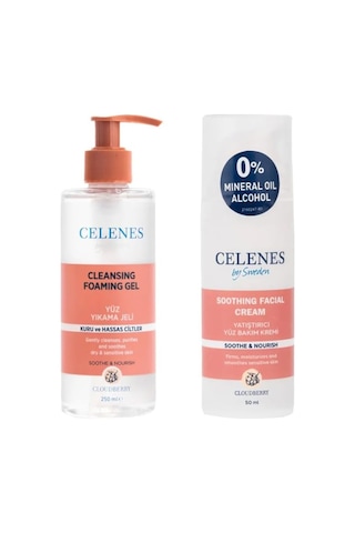 Celenes By Sweden Cloudberry Yüz Temizleme Ve Bakım Seti Ikisi Bir Arada Kuru Ve Hassas Ciltler 250 Ml + 50 Ml