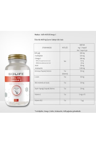 Solife Krill Oil Omega-3 Balık Yağı 30 Yumuşak Kapsül
