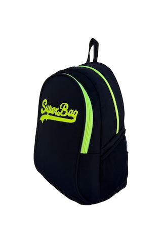 Superbag Sırt Çantası Siyah-Fosforlu Sarı Seyahat Kurs Okul Günlük Kullanım Siyah - Sarı