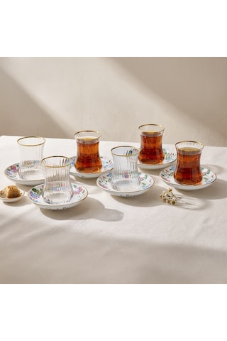 Sandro Moreno 1898 Otantik Optik 12 Parça 6 Kişilik Çay Takımı 150 Ml Çok Renkli