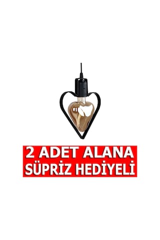 Bundera Kalp Sarkıt Avize Rustik Metal Ferforje Tavan Lamba