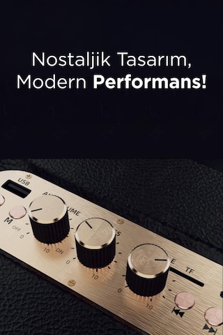 Torima D35 Nostalji Kablosuz Bluetooth Hoparlör Siyah