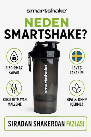 Smartshake Original2go One Serisi 800 Ml Siyah Protein Shaker