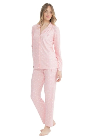 U.s. Polo Assn. Kadın Boydan Patlı Uzun Kollu Pijama Takımı PEMBE