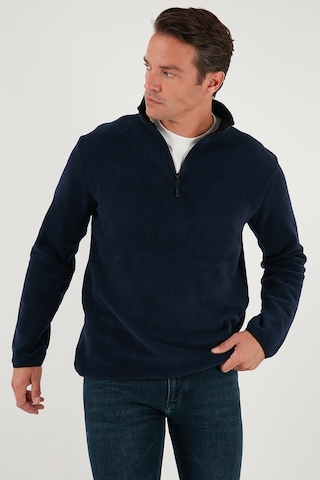 Buratti Slim Fit Yarım Fermuarlı Dik Yaka 2'Li Paket Erkek Polar 5906003S2 Gri-Lacivert