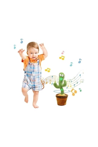 Mobgift Dans Eden Ses Taklit Eden Müzikli Peluş Kaktüs Oyuncak