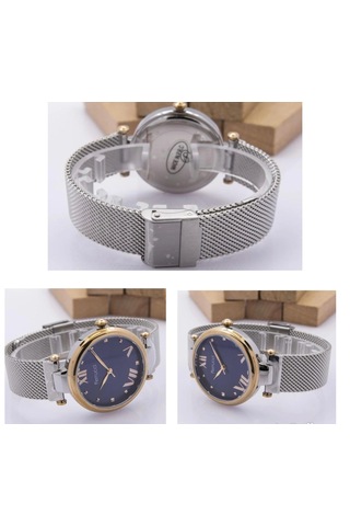 Ferrucci Fc9290 Hasır Kordon Çelik Kadın Kol Saati+nazarlıklı Set Hediye Gri - Rose Gold