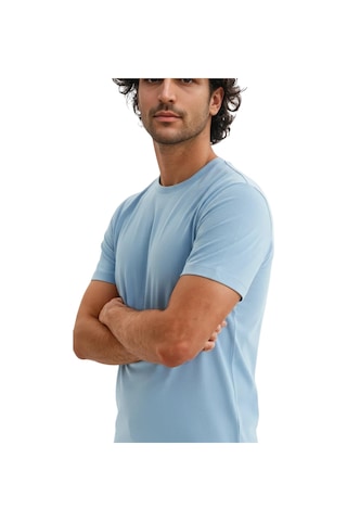 Arma Ar-ma Erkek Bisiklet Yaka Tişört Baskisiz Basic Örme Kumaş Regular Fit %100 Pamuk 30/1 Penye Süprem Y31344408202 Mavi-m2