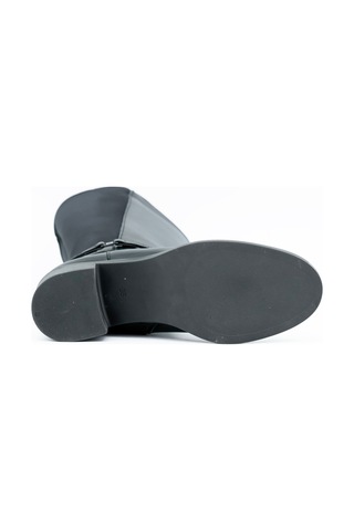 Tuna Hakiki Deri/tekstil Kauçuk Taban Fermuarlı Kadın Çizme - C265987 Siyah