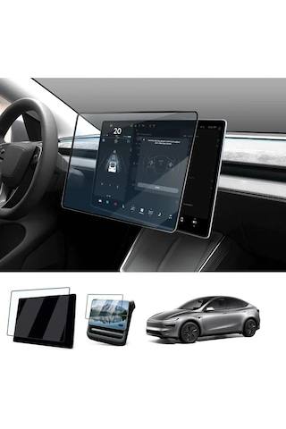 Haloblk Tesla Model Y Juniper 2026+ Için 16 Inç 9h Tamperli Cam Ekran Koruyucu Arka Ekran Koruyucu Dahil 001