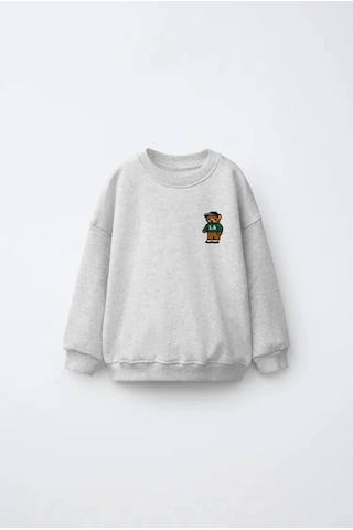 Laciel Prs Gri Bear Sweatshirt Açık Gri