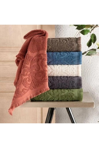 Maxstyle Alara Jakarlı 50x90cm Havlu Kahve Kahve
