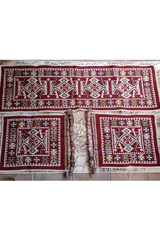 Parlak Dokuma Oto Koltuk Kilim Bordo