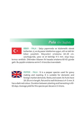 Agrodal Tarım Ata Tohumu Yöresel Pala Yağlık Köz Biber 100 Adet Tohum Sku: Smgstka5bc398be5 Açık Gri
