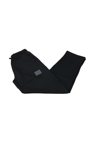 Erkek Siyah Büyük Beden Battal Boy Eşofman Altı Düz Paça