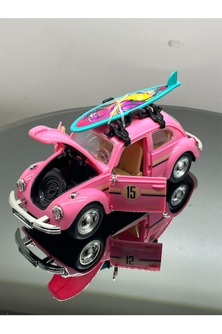 Metal Vosvos Işıklı Müzikli Kapıları Açılır Aksesuarlı Model Araba - Pembe