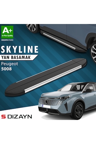 S-dizayn Peugeot 5008 3 Elektrikli Skyline Krom Yan Basamak 203 Cm 2024 Üzeri A+ Kalite