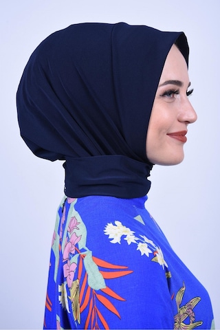 Çıt Çıtlı Bone Tesettür Mayo Üstü Uyumlu Deniz Ve Havuz Bonesi Hijab Lacivert K.lacivert