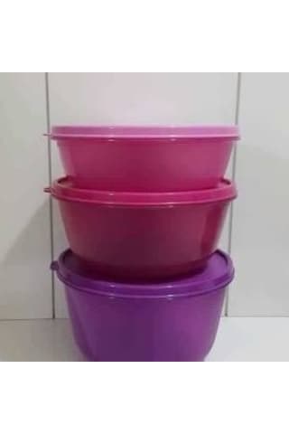Tupperware Mucize Şeker Kaplar 3 Lü Saklama Kabı Mor