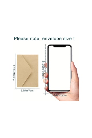 Trendooze 100 Adet Mini Pencereli Davetiye Zarfı - Beyaz Kraft Kağıdı Kendinden Yapışkanlı Düğün Takvimi