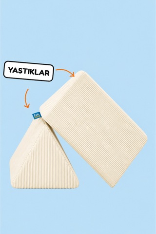 Funbed Sofa Çocuk Oyun Koltuğu, Modüler Katlanır Yatak Ve Oyun Minderi Seti, Süngerli Güvenli Çocuk Kanepe Krem - 889056427 Krem