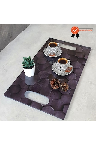 Decorita Cam Tepsi Petek Desen 29Cm X 52Cm