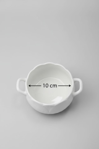 10 Cm Kulplu Porselen Kase 2 Kişilik Modern Ve Dekoratif Sofra Takımı Beyaz